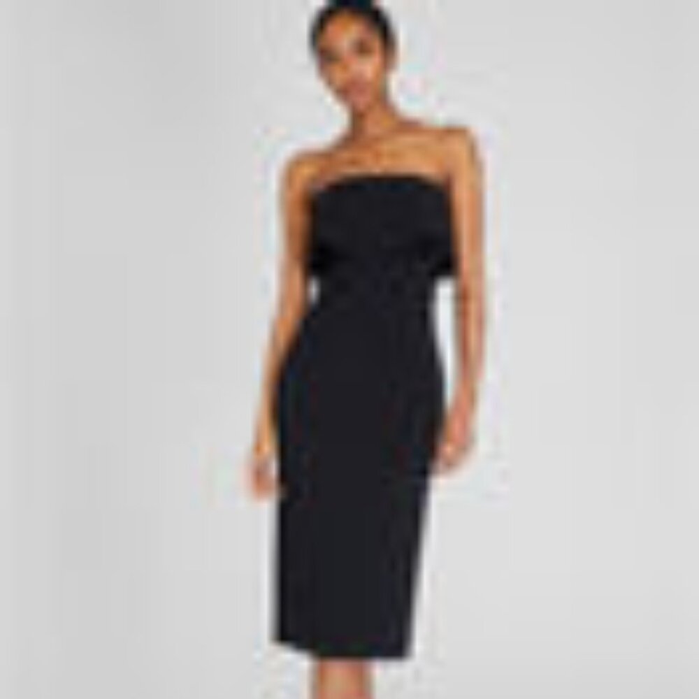 Club Monaco Tiered Overlay Tube Dress, Black size 4